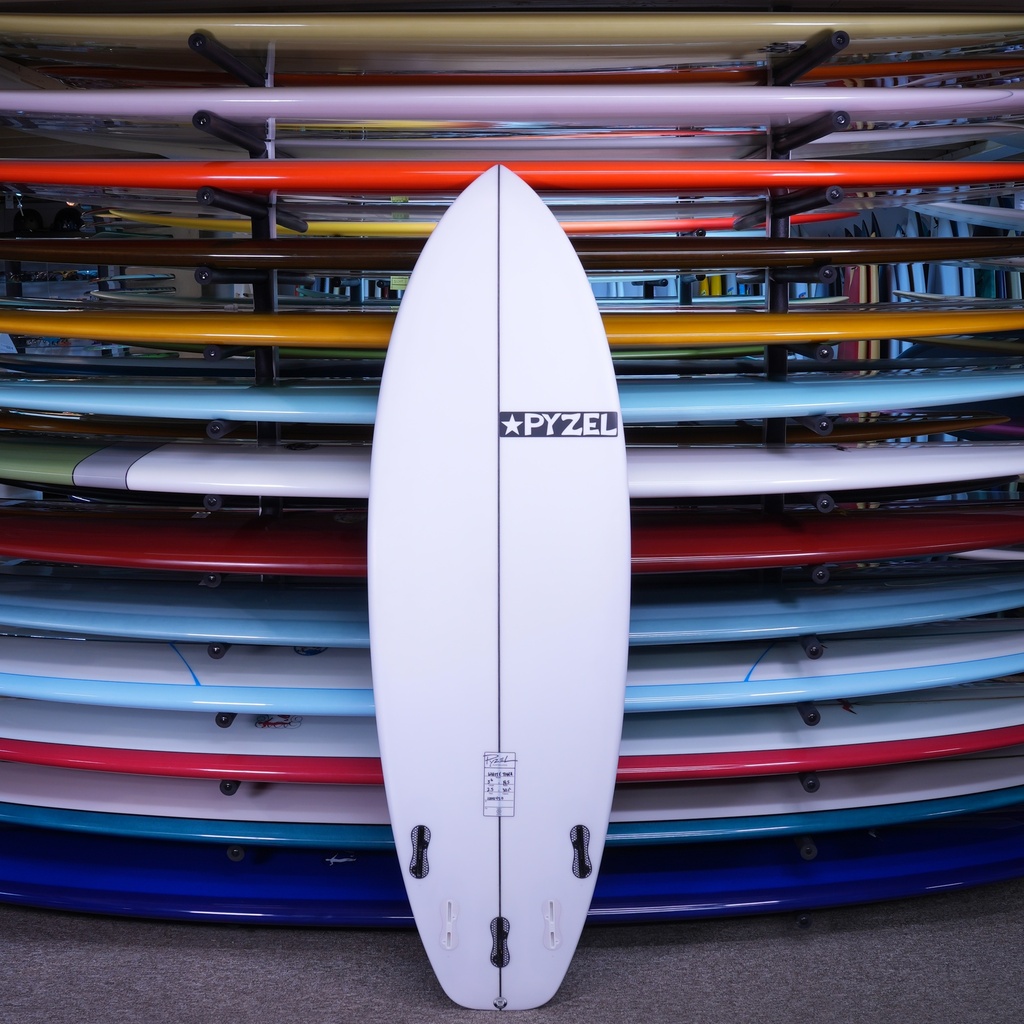 Pyzel White Tiger PU/Poly 5'6" Bottom of Board