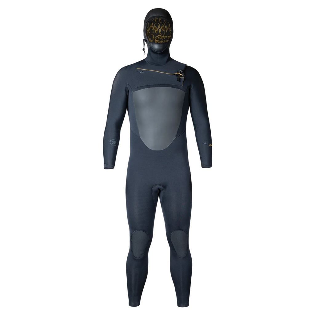 Drylock 5/4mm Hooded Chest Zip Wetsuit (Black)