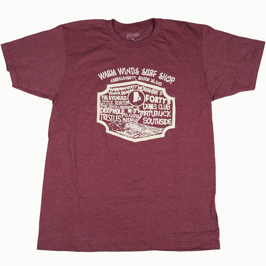 Surf Spots SS Tee (Burgundy)
