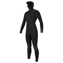 Women's Hyperfreak 5/4Mm+ Hooded Chest Zip Wetsuit (Black / Black)