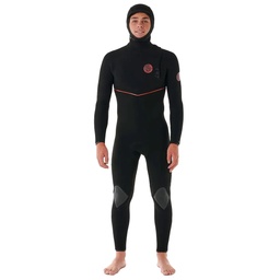 Flashbomb Fusion 5/4mm Hooded Zip Free Wetsuit (Black)